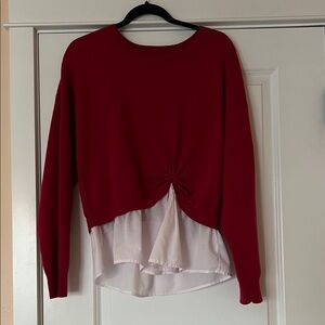 Maeve Red Knotted Twofer with Sheer Hem